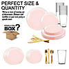 Pink with Gold Organic Round Disposable Plastic Dinnerware Value Set (20 Settings) Image 2