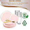 Pink with Gold Organic Round Disposable Plastic Dinnerware Value Set (20 Settings) Image 3