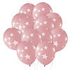 Pink with White Stars 11" Latex Balloons &#8211; 24 Pc. Image 1