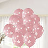 Pink with White Stars 11" Latex Balloons &#8211; 24 Pc. Image 1