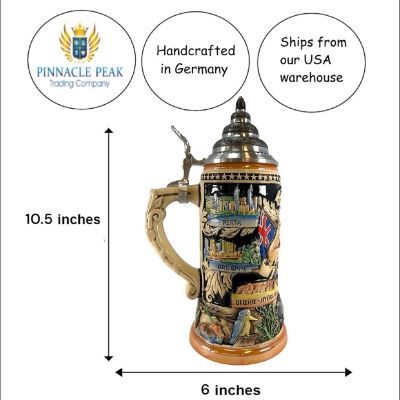 Pinnacle Peak Trading Australia LE German Beer Stein with Pewter Lid 1 liter Made in Germany Image 2