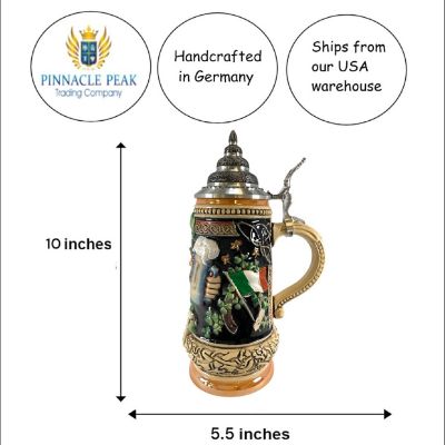 Pinnacle Peak Trading Company Ireland LE German Beer Stein with Pewter Lid .5 liter Made in Germany Image 2