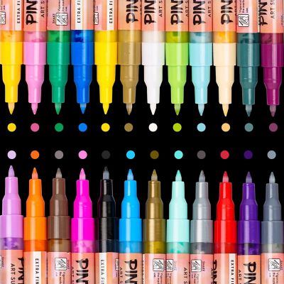 Pintar Acrylic Paint Markers - 24 Pack With 0.7 mm Tips Image 1