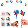 Pinwheel, Head Bopper & Tattoo Patriotic Party Favor Kit Image 1