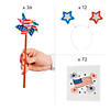 Pinwheel, Head Bopper & Tattoo Patriotic Party Favor Kit Image 1