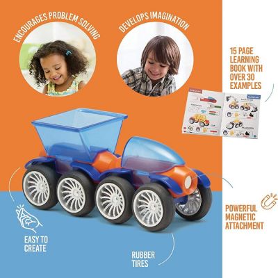Play Brainy Magnetic Toy Cars 90 Pc. Set for Boys and Girls - Brilliant Educational Toys for Toddlers and Preschoolers - Montessori Toy Image 3