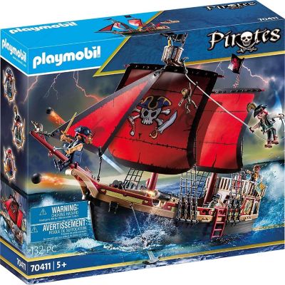 Playmobil Pirates 70411 Skull Pirate Ship 132 Piece Set Image 1