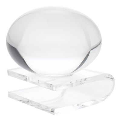 Plymor Clear Acrylic Egg, Marble, Ball or Sphere Holder Display Riser, 1.75" H x 3" W x 3.25" D (3 Pack) Image 1