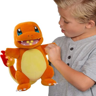 Pok&#195;&#169;mon Flame Action Charmander 10 Inch Interactive Plush with Lights & Sounds - Light Up Tail & Mouth with Multiple Sound Effects - Eco-Friendly Packaging - Ag Image 1