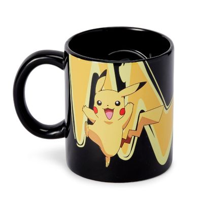 Pokemon Pikachu & Pokeball Spinner Ceramic Mug - 16.9-Ounces Black Image 3