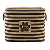 Polyester Pet Bin Stripe With Paw Patch Brown Rectangle Large 17.5X12X15 Image 1