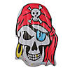 Pool Central Inflatable White and Red Pirate Jumbo Skull Pool Float  59-Inch Image 1