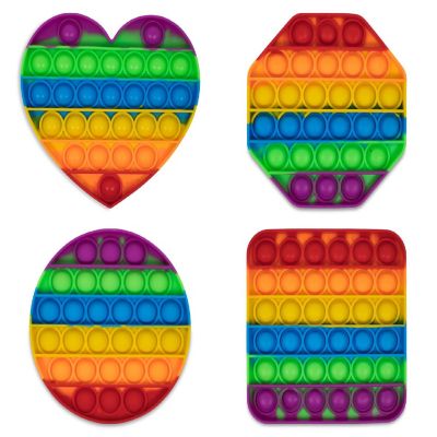 Pop Fidget Toys Rainbow Bubble Popping Game  Set of 4 Image 1