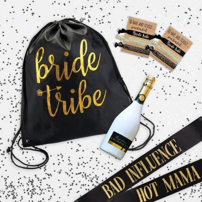Pop Fizz Designs Bachelorette Bag Set- Bride and Bride Tribe Drawstring bags Image 1
