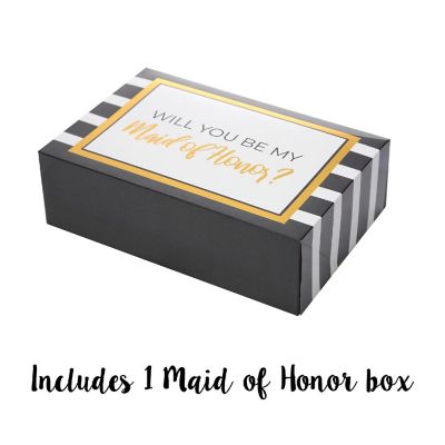 Pop Fizz Designs Stripes with Gold Foil Bridesmaid Box Set Image 1
