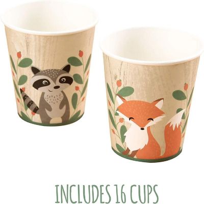 Pop Fizz Designs Woodland Creatures Party Pack - Plates, Napkins, Cups, Silverware, and Cupcake Wrappers Image 2