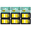 Post-it Flags - Yellow, 50/Dispenser, 2 Dispenser/Pack, 3 Packs Image 1