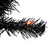 Pre-Lit Black Noble Spruce Artificial Halloween Wreath  24-Inch  Orange Lights Image 2