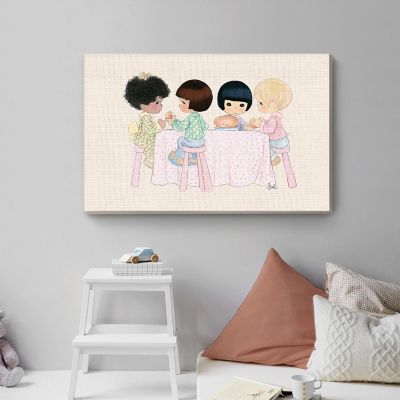 Precious Moments Friends Having Lunch Canvas Art 24X36 Image 2