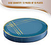 Premium 10.25" Blue with Gold Brushstroke Round Disposable Plastic Dinner Plates (120 Plates) Image 3