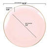 Premium 10.25" Pink with Gold Organic Round Disposable Plastic Dinner Plates (120 Plates) Image 1