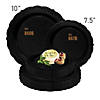 Premium 10" Black Vintage Rim Round Disposable Plastic Dinner Plates (120 Plates) Image 2