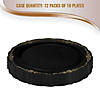 Premium 10" Black with Gold Vintage Round Disposable Plastic Dinner Plates (120 plates) Image 3