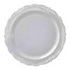 Premium 10" Clear Vintage Round Disposable Plastic Dinner Plates (120 Plates) Image 1