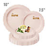 Premium 10" Pink Vintage Round Disposable Plastic Dinner Plates (120 plates) Image 2
