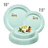 Premium 10" Turquoise Vintage Round Disposable Plastic Dinner Plates (120 plates) Image 2
