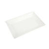 Premium 11" x 16" White Rectangular with Groove Rim Plastic Serving Trays (24 Trays) Image 1