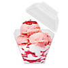 Premium 3.5 oz. Clear Square Disposable Plastic Mini Cups with Lids (288 Cups) Image 1