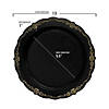 Premium 7.5" Black with Gold Vintage Round Disposable Plastic Appetizer/Salad Plates  (120 plates) Image 1