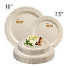 Premium 7.5" Ivory Vintage Round Disposable Plastic Appetizer/Salad Plates  (120 plates) Image 2