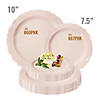 Premium 7.5" Pink Vintage Round Disposable Plastic Appetizer/Salad Plates  (120 plates) Image 2