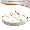 Premium 7.5" White with Gold Stroke Round Disposable Plastic Appetizer/Salad Plates (120 Plates) Image 3