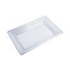 Premium 9" x 13" Clear Rectangular with Groove Rim Plastic Serving Trays (24 Trays) Image 1