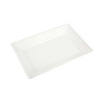 Premium 9" x 13" White Rectangular with Groove Rim Plastic Serving Trays (24 Trays) Image 1