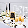 Premium Black & White Plastic Dinner Plates with Gold Border - 25 Ct. Image 2