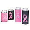 Premium Breast Cancer Ribbon Regular & Slim Fit Can Coolers - 24 Pc. Image 1