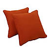 Presidio 15" x 15" Square Indoor/Outdoor Pillow with Piping, 2-Pack - Burnt Orange Image 2