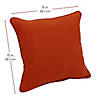 Presidio 15" x 15" Square Indoor/Outdoor Pillow with Piping, 2-Pack - Burnt Orange Image 4