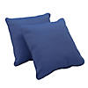 Presidio 24" x 24" Square Indoor/Outdoor Pillow with Piping, 2-Pack - Denim Blue Image 1