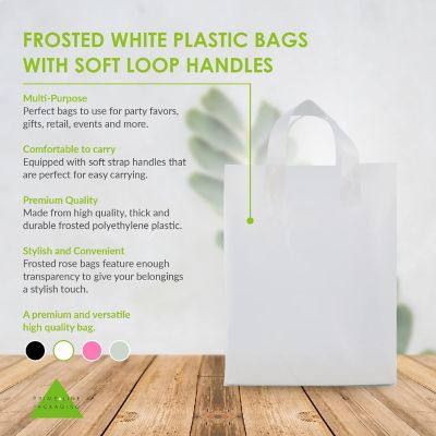 Prime Line Packaging- 50 Pack 10x5x13 Inch Medium Clear Plastic Bags with Handles Image 1