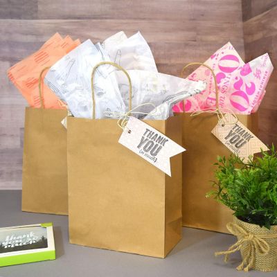 Prime Line Packaging Brown Paper Bags, Gift Bags Bulk 8x4x10 400 Pack Image 2