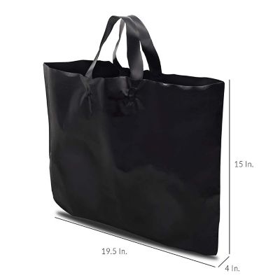 Prime Line Packaging- White Plastic Shopping Bags with Handles for All Occasions 50 Pack 19.5x15x4 Image 1