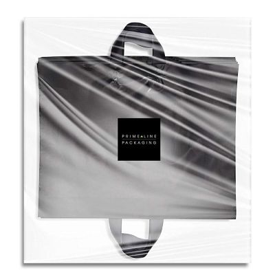 Prime Line Packaging- White Plastic Shopping Bags with Handles for All Occasions 50 Pack 19.5x15x4 Image 3