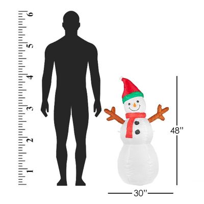 ProductWorks 84072 Candy Cane Lane Inflatable Snowman Outdoor Display- 4 Image 1