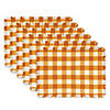 Pumpkin Spice Heavyweight Check Fringed Placemat (Set Of 6) Image 1