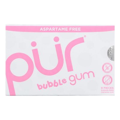 Pur Gum Bubble Gum - Sugar Free - Case of 12 - 9 count Image 1